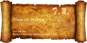 Thurzó Miksa névjegykártya